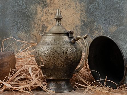 An engraved brass vessel from the collection