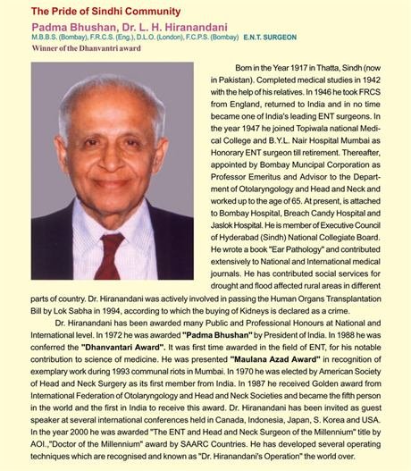 Padma Bhushan, Dr.L.H. Hiranandani